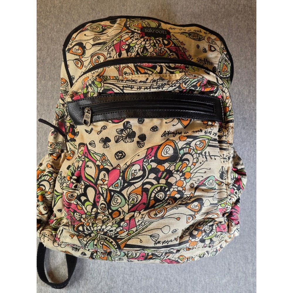 Sakroots Artist Circle Canvas Backpack Free Spirit Boho Multi Color Print